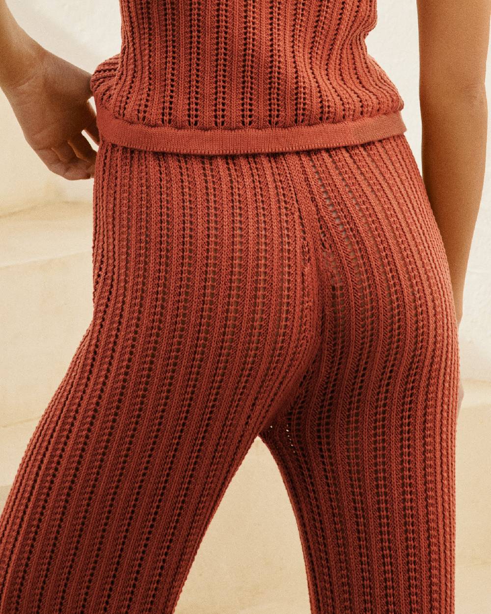 Manebí Cotton Crochet|Lipari Trousers - Rust Affare Del Giorno