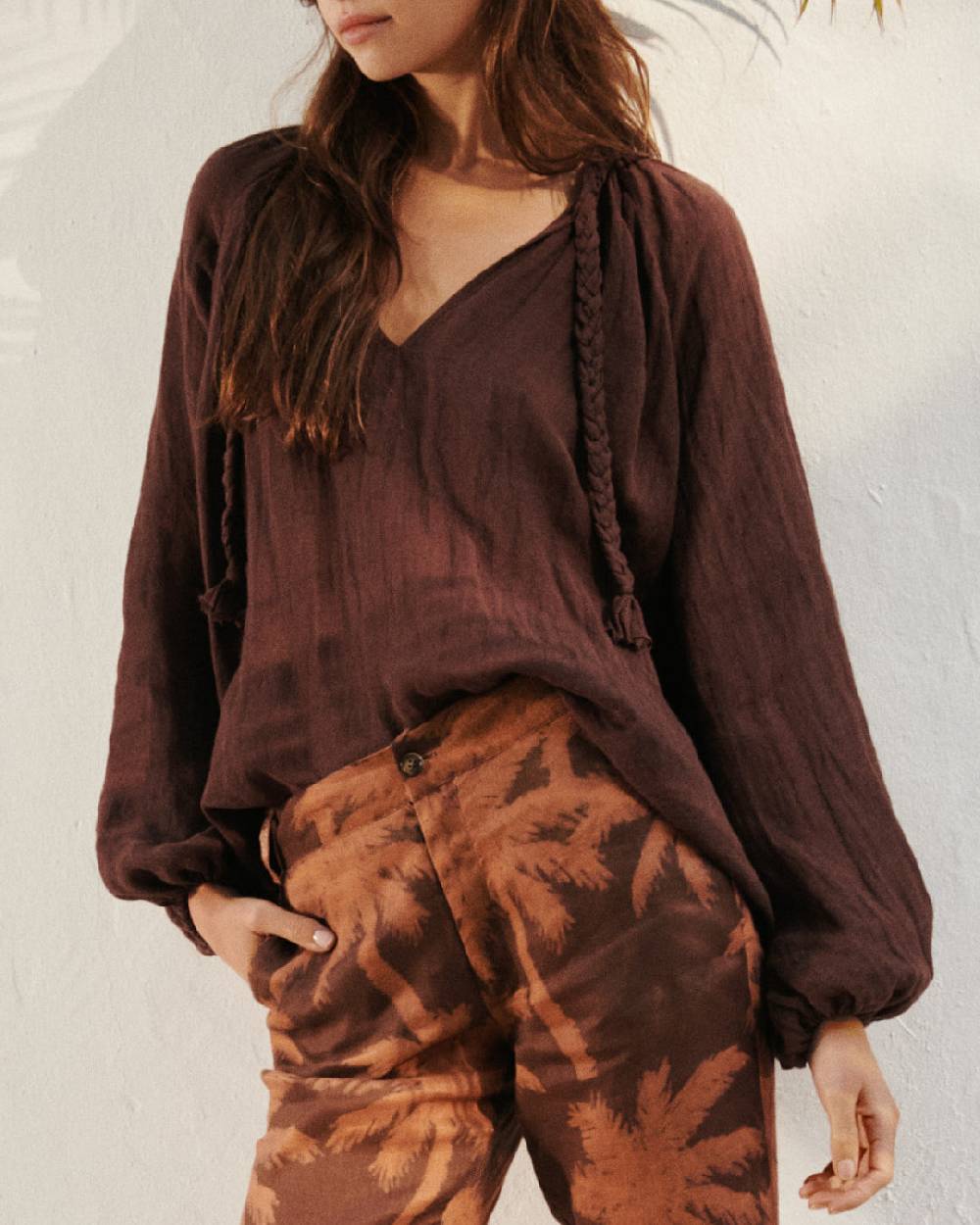 Manebí Linen Gauze Mykonos Shirt - Cocoa Novità