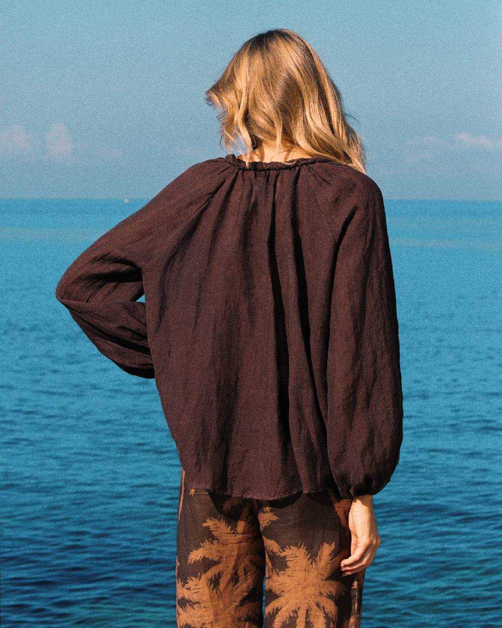 Manebí Linen Gauze Mykonos Shirt - Cocoa Novità