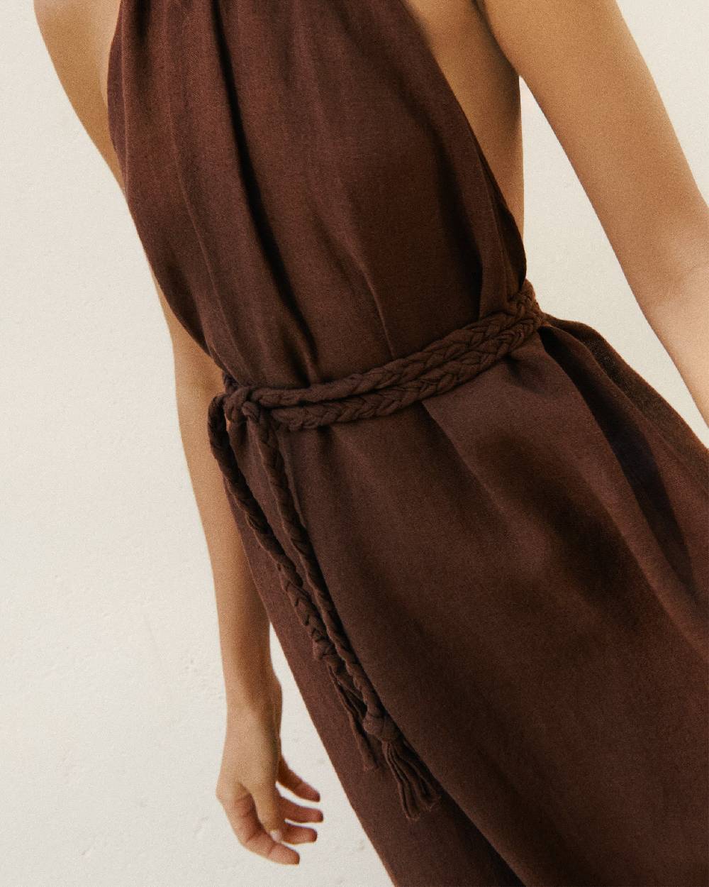 Manebí Linen Gauze Tulum Dress - Cocoa Presa