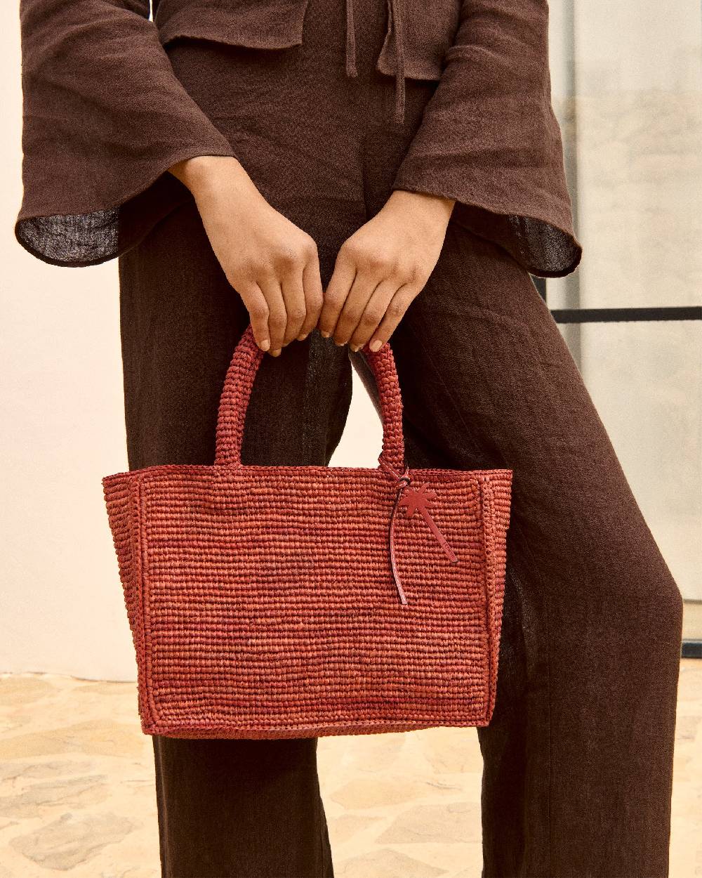 Manebí Raffia Sunset Bag Small - Rust I Più Venduti