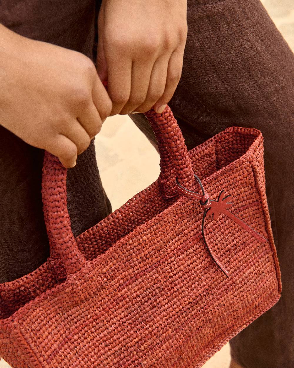 Manebí Raffia Sunset Bag Small - Rust I Più Venduti