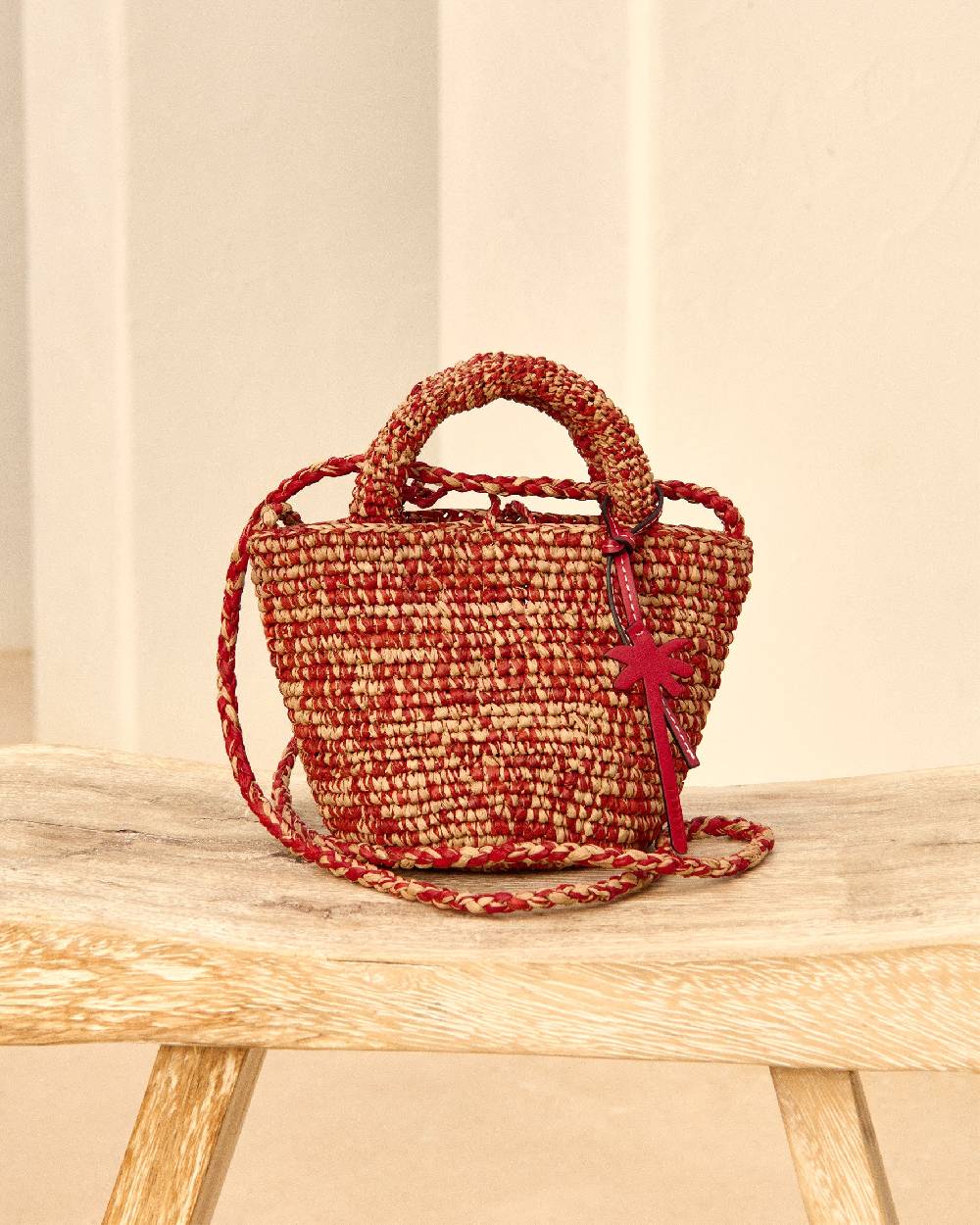 Manebí Raffia Summer Bag Mini - Rust Tan Mélange Qualità
