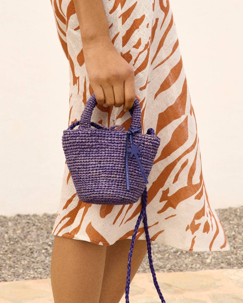 Manebí Raffia Summer Bag Mini - Summer Purple Vendita