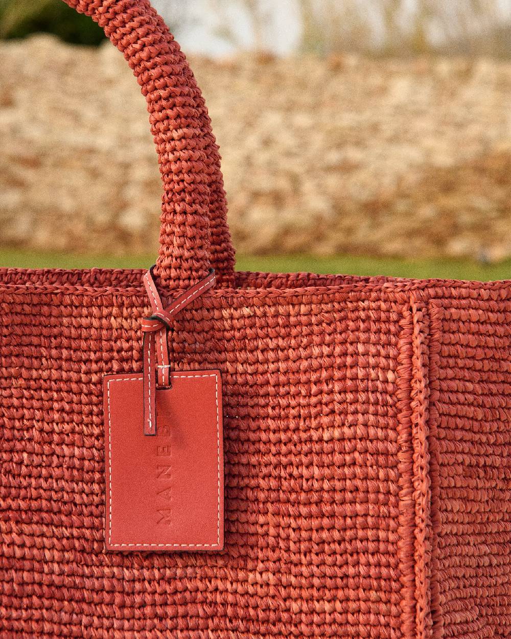 Manebí Raffia Sunset Bag Large - Rust Promozione
