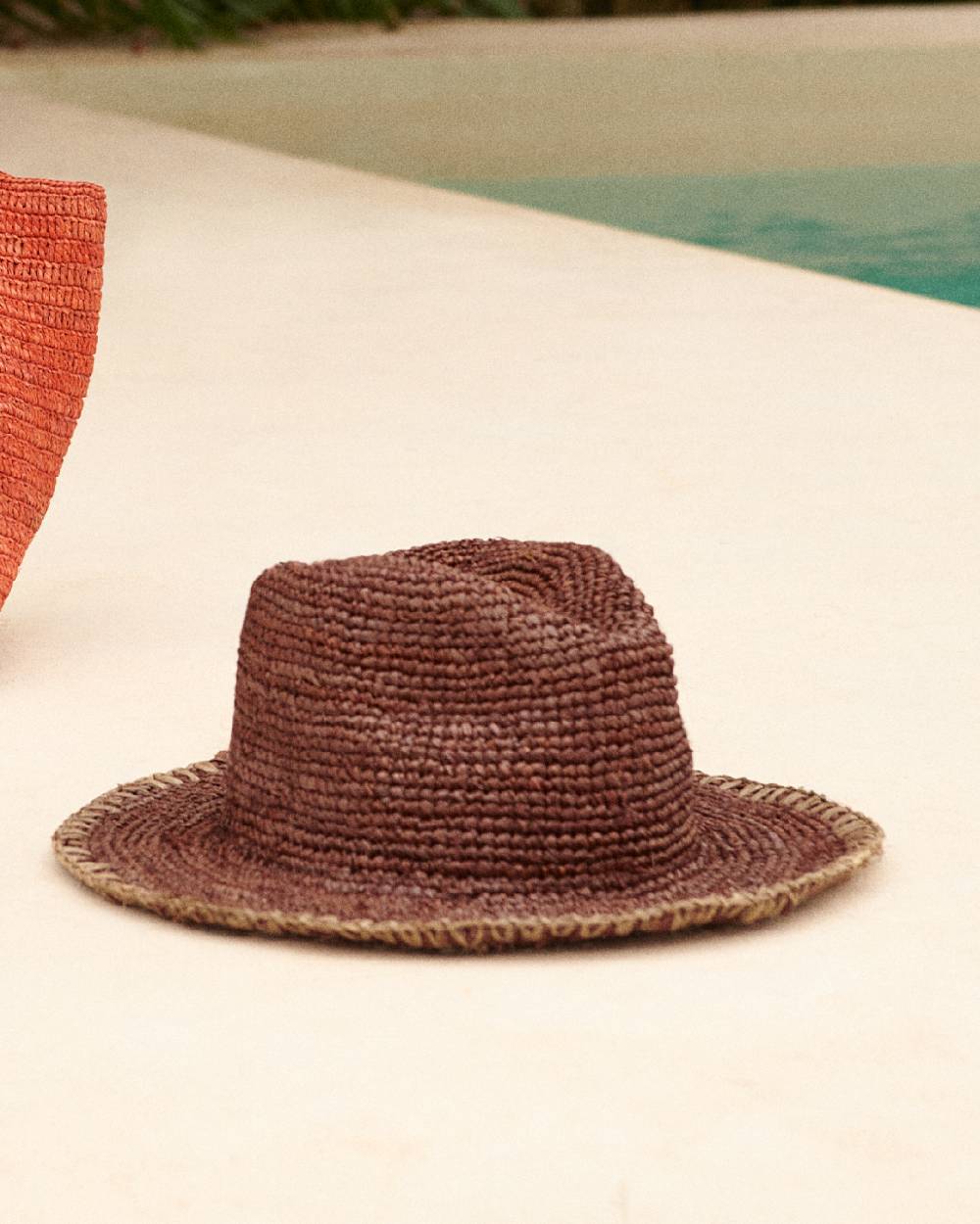 Manebí Raffia Panama Hat - Chocolate Liquidazione
