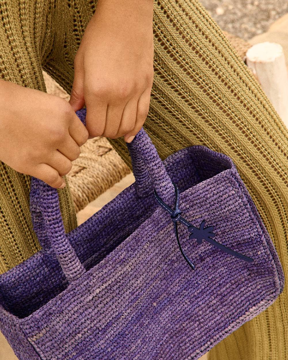 Manebí Raffia Sunset Bag Small - Summer Purple Negozi Online