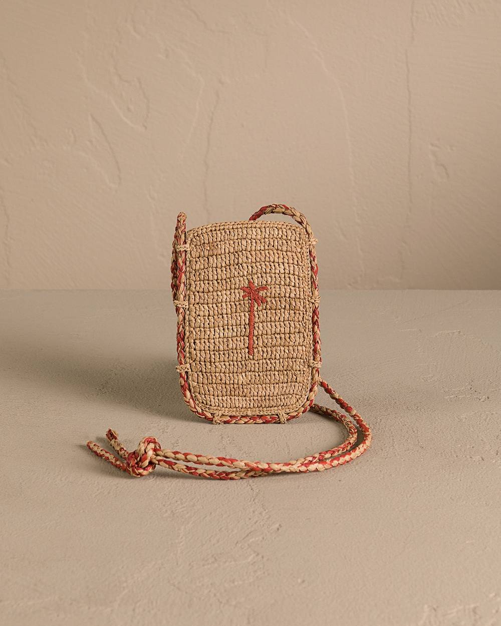 Manebí Raffia Phone Case - Tan \u0026 Rust Promozione Limitata