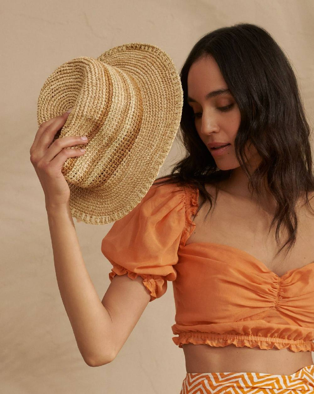 Manebí Raffia Panama Hat - Striped Striped Fino Al -60%