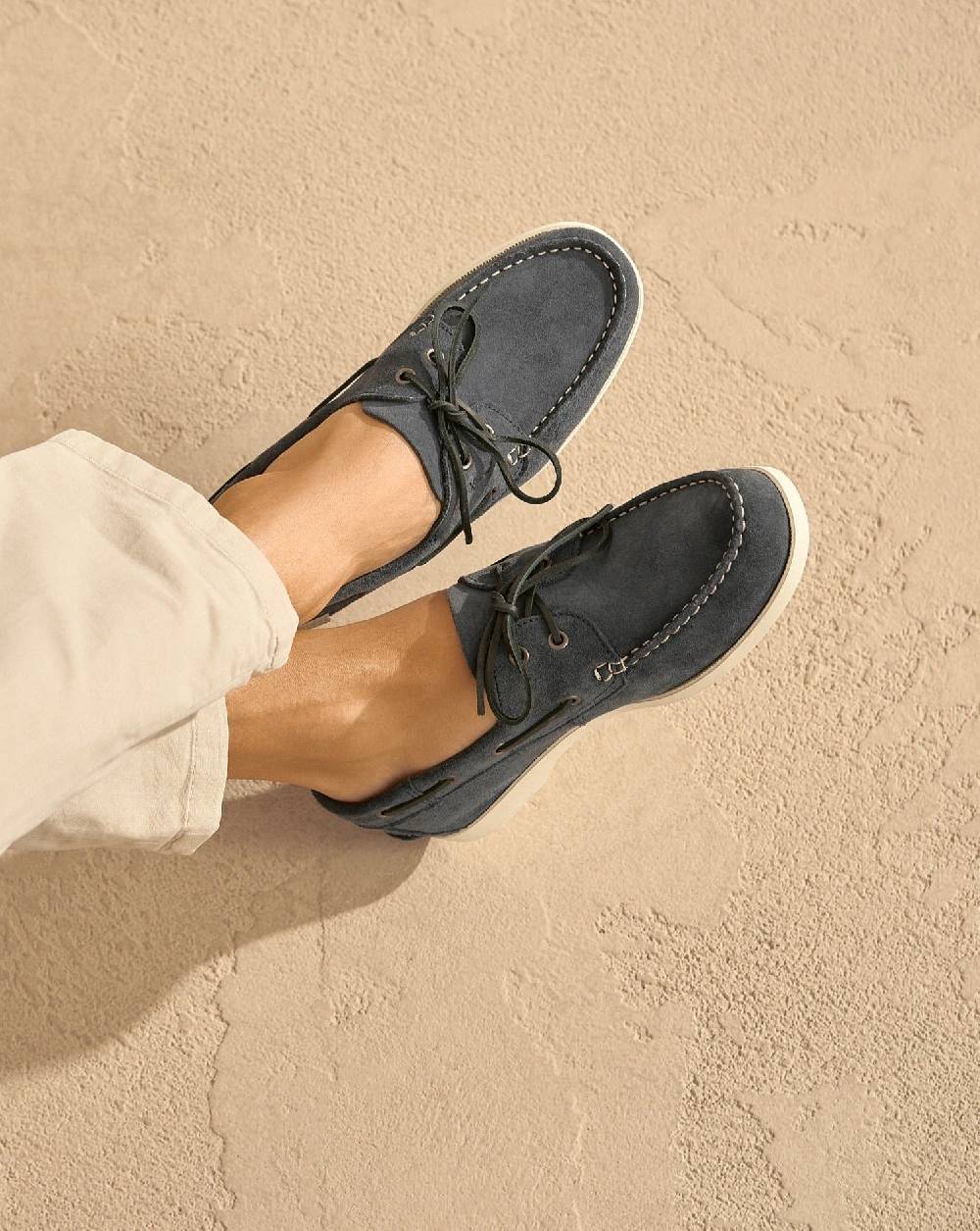 Manebí Suede Boat-Shoes - Hamptons Patriot Blue Vendita Calda