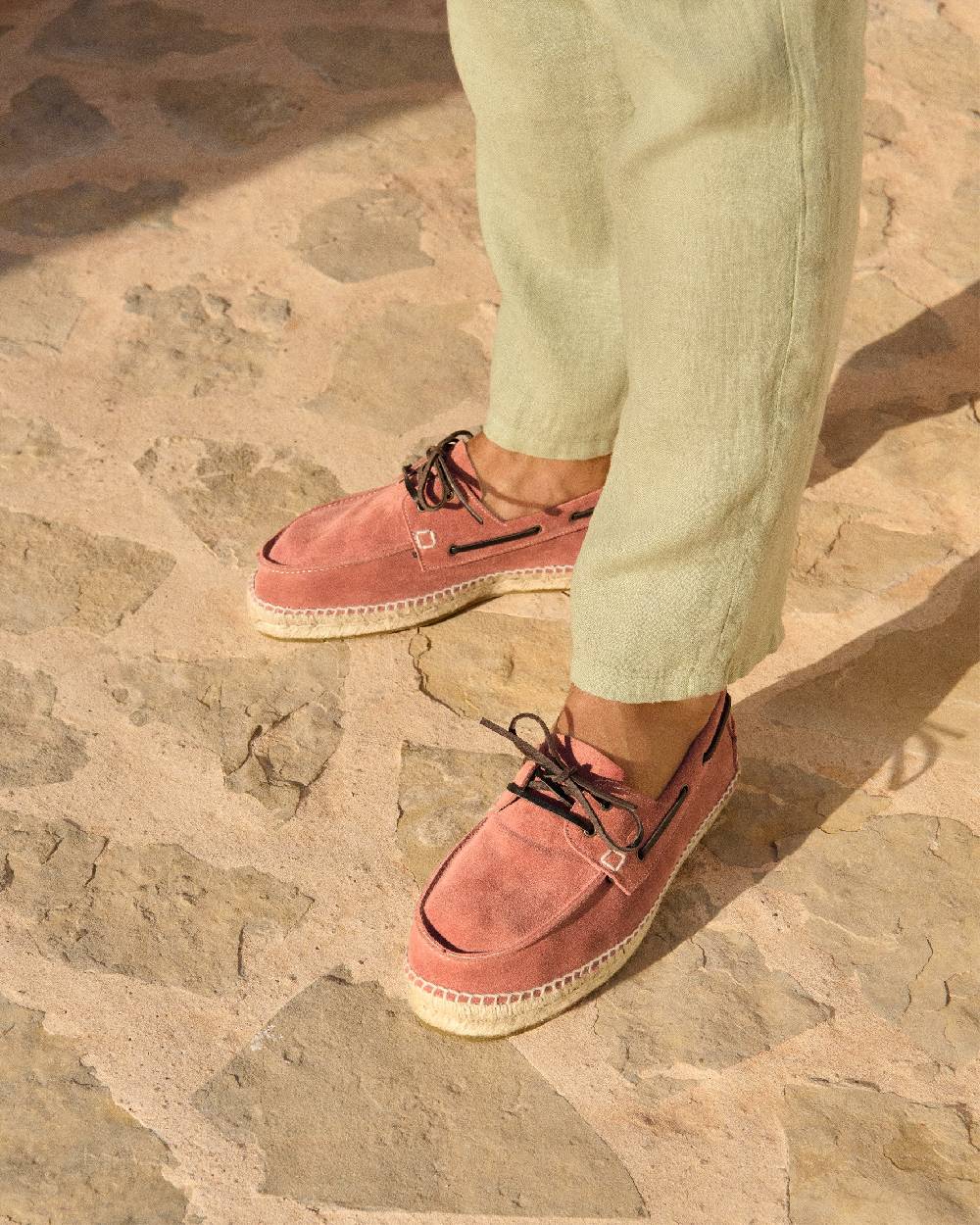 Manebí Suede Boat-Shoes Espadrilles - Hamptons Terracotta In Saldo