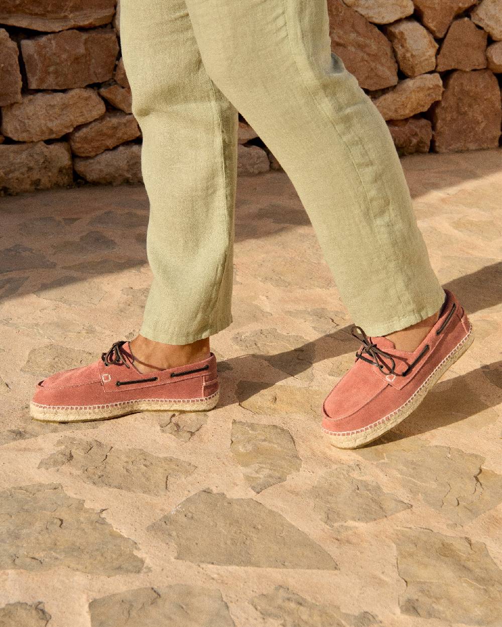 Manebí Suede Boat-Shoes Espadrilles - Hamptons Terracotta In Saldo