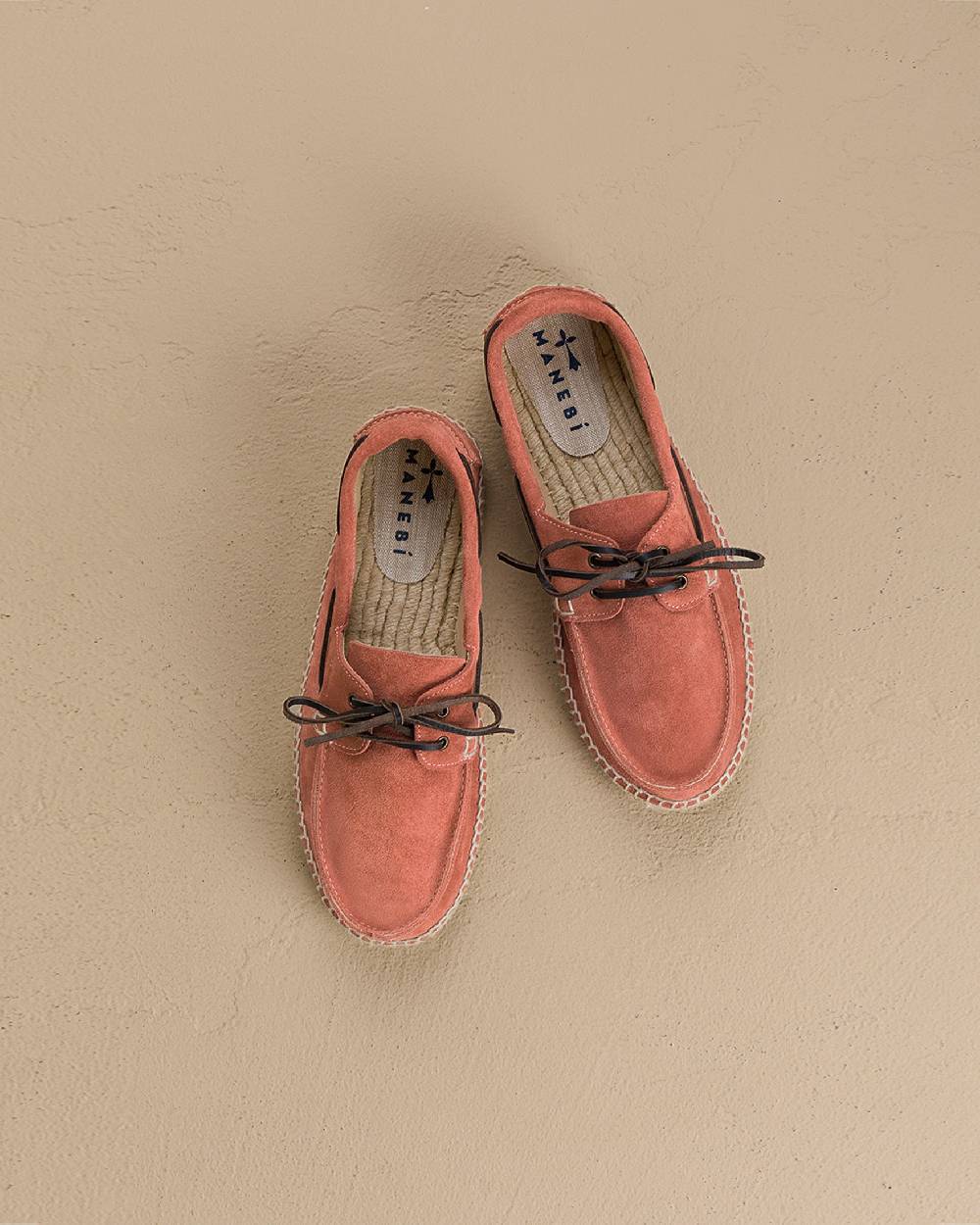 Manebí Suede Boat-Shoes Espadrilles - Hamptons Terracotta In Saldo