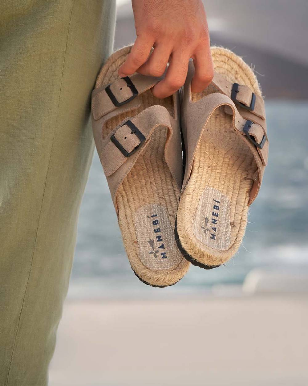 Manebí Suede Nordic Sandals - Hamptons Vintage Taupe Pezzi Unici