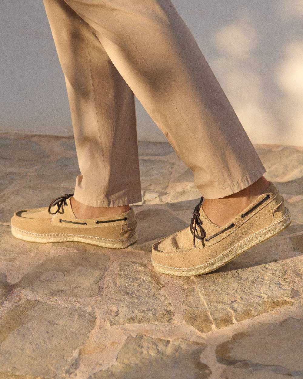 Manebí Scarpe da barca - Hamptons - Washed Beige Consegna Veloce