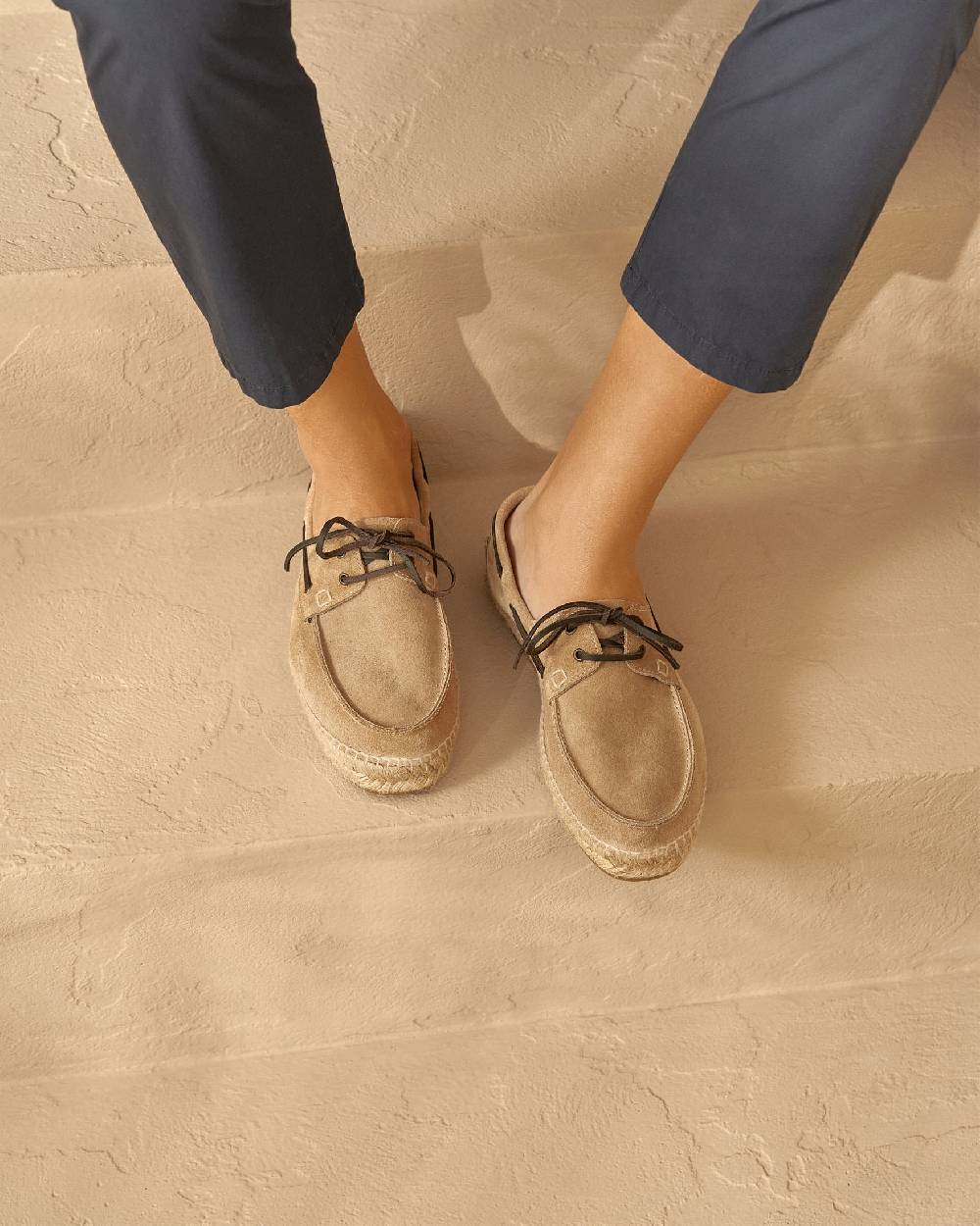Manebí Scarpe da barca - Hamptons - Washed Beige Consegna Veloce