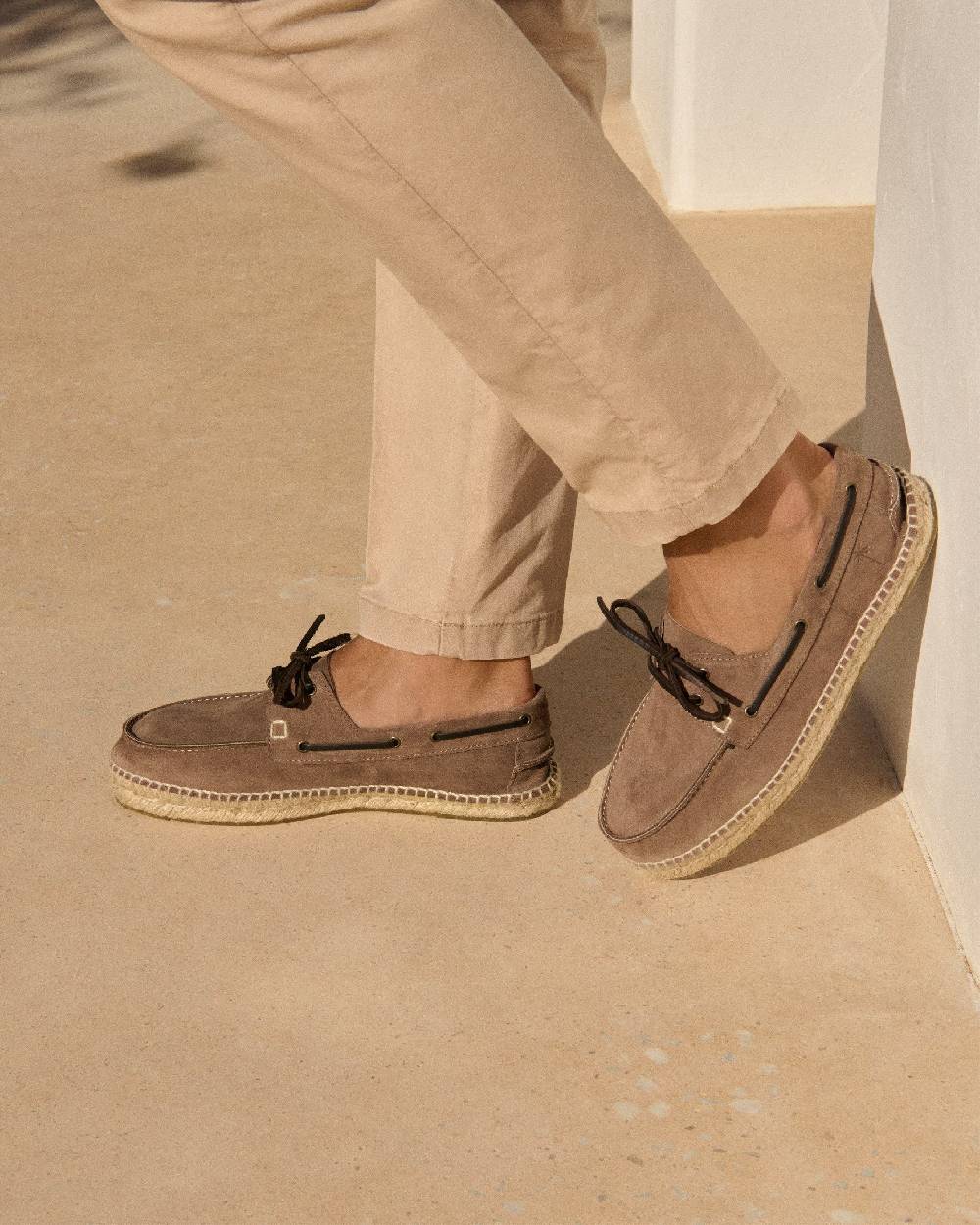 Manebí Suede Boat-Shoes Espadrilles - Hamptons Dark Moka Affare Del Giorno