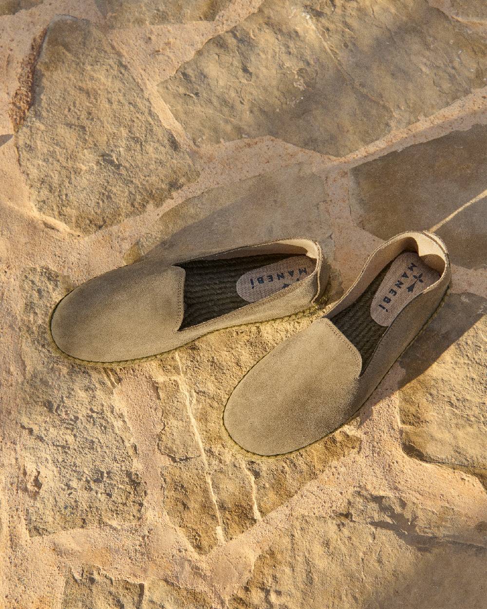 Manebí Espadrillas flat in pelle scamosciata - Hamptons - Forest On Tone Offerta
