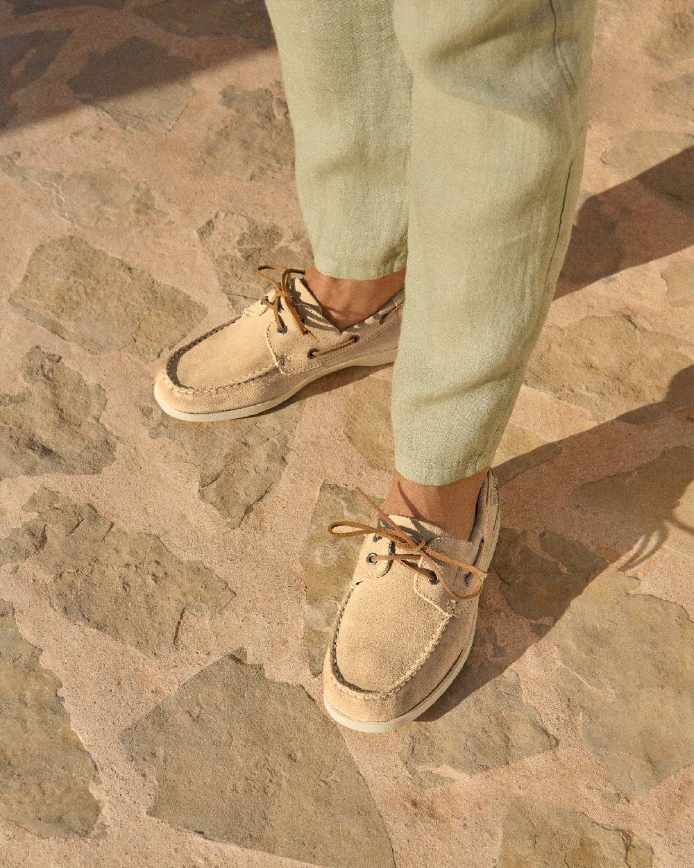Manebí Suede Boat-Shoes - Hamptons Champagne Beige Saldi