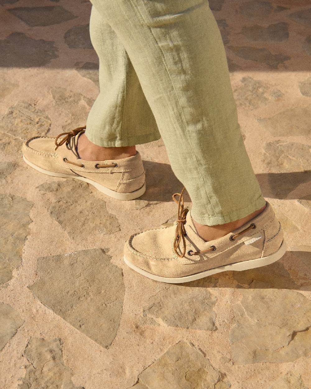 Manebí Suede Boat-Shoes - Hamptons Champagne Beige Saldi