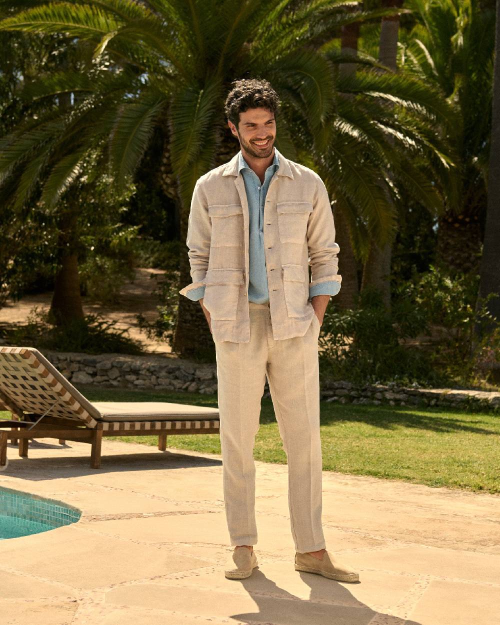 Manebí Irish Linen Savana Jacket - Kaki Beige Saldi Di Fabbrica
