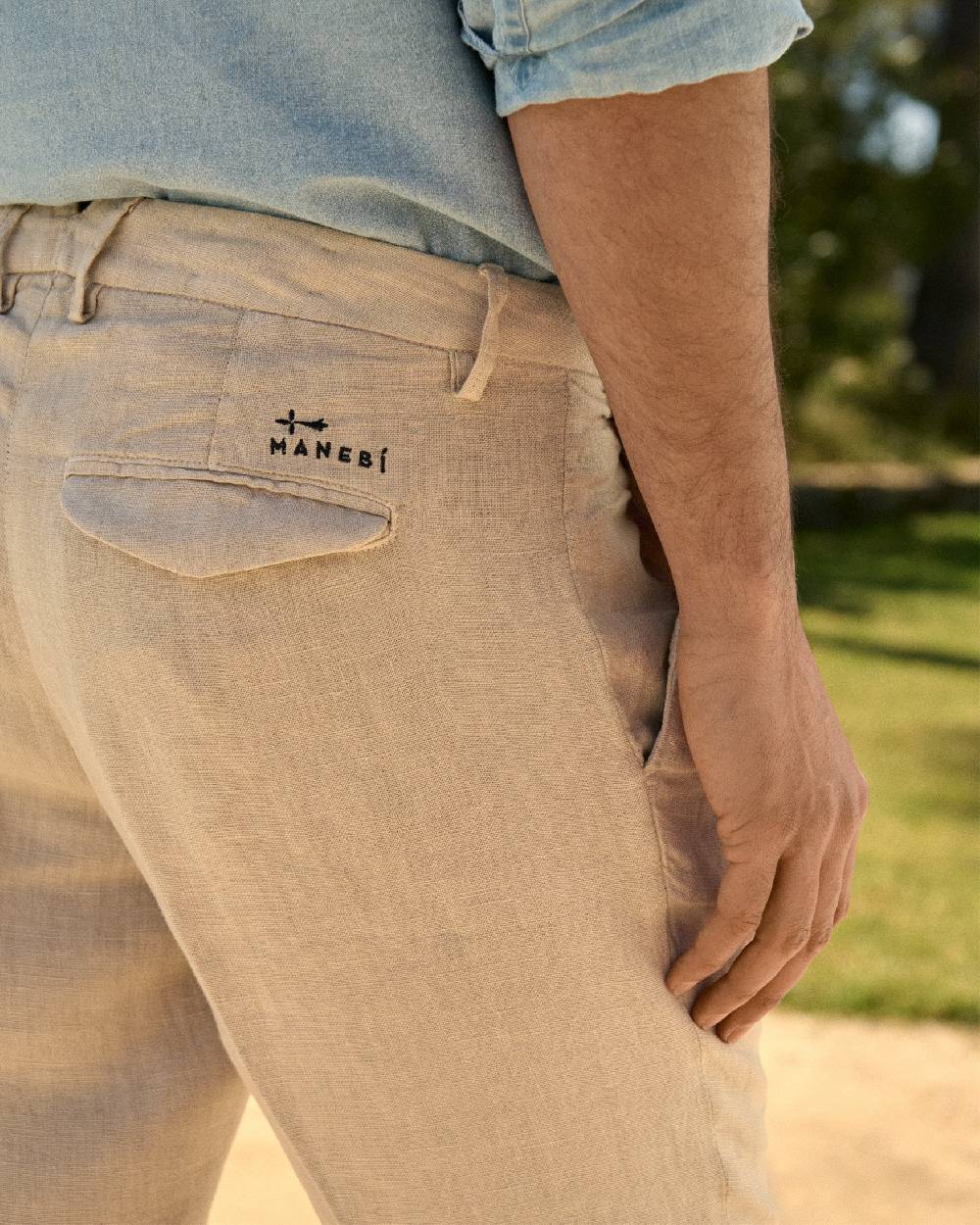 Manebí Irish Linen Savana Trousers - Kaki Beige I Più Venduti