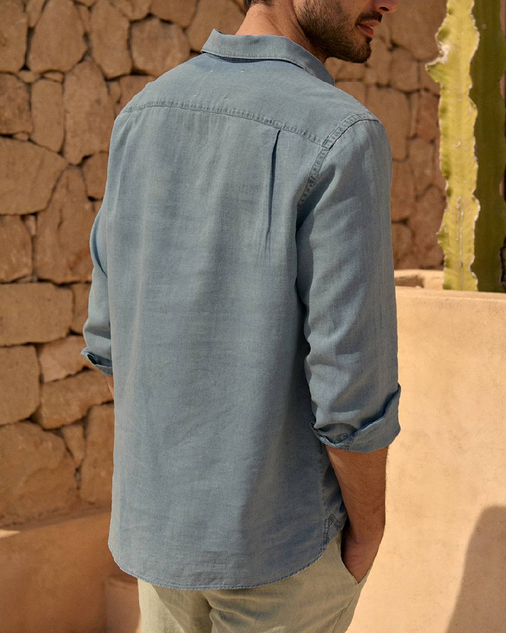 Manebí Lenim: Linen Denim|Nassau Polo Shirt Vendite Flash