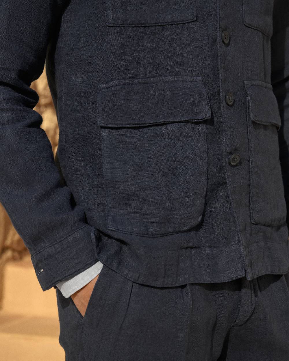 Manebí Irish Linen Savana Jacket - Night Blue Nuova