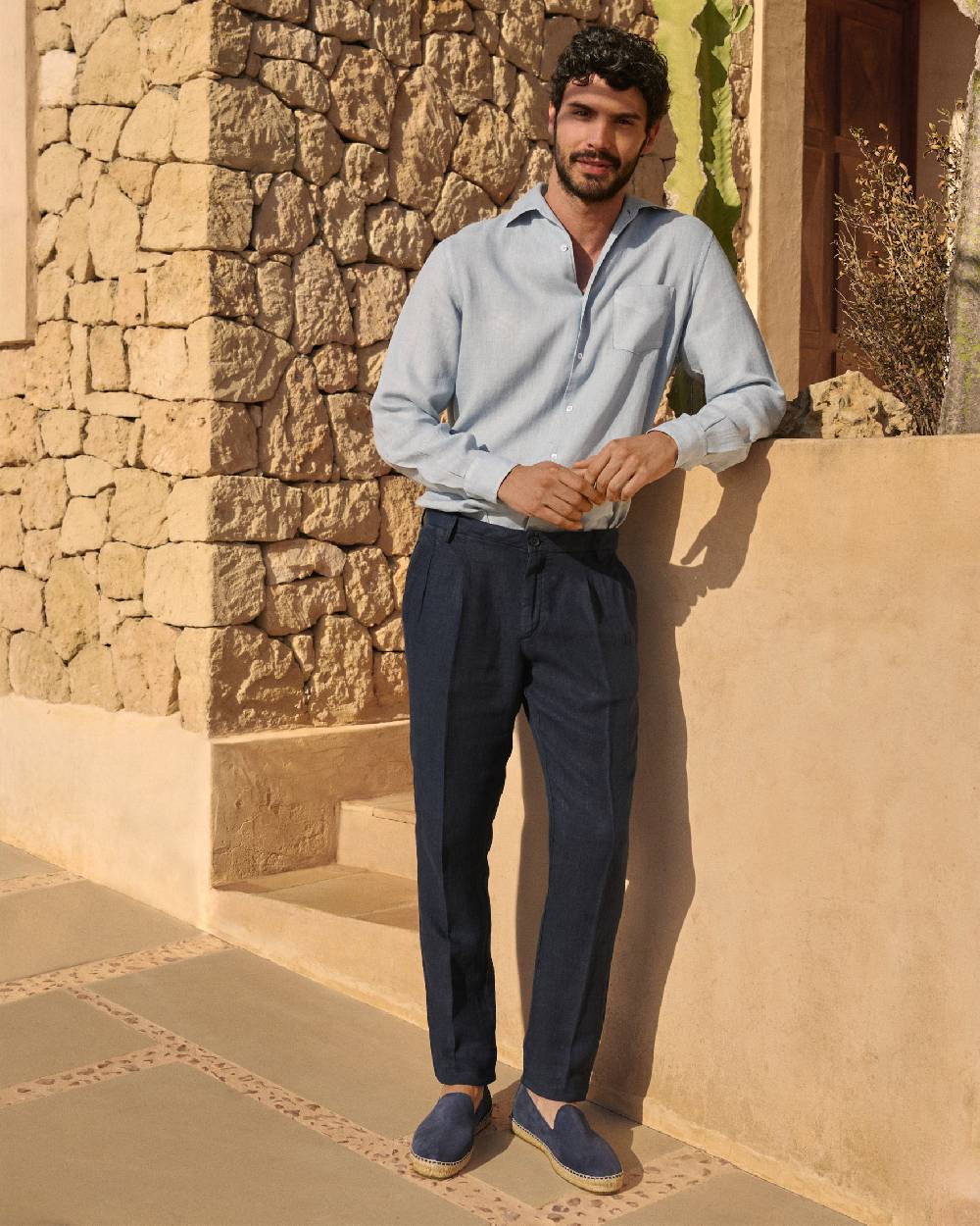 Manebí Irish Linen Savana Trousers - Night Blue 2025