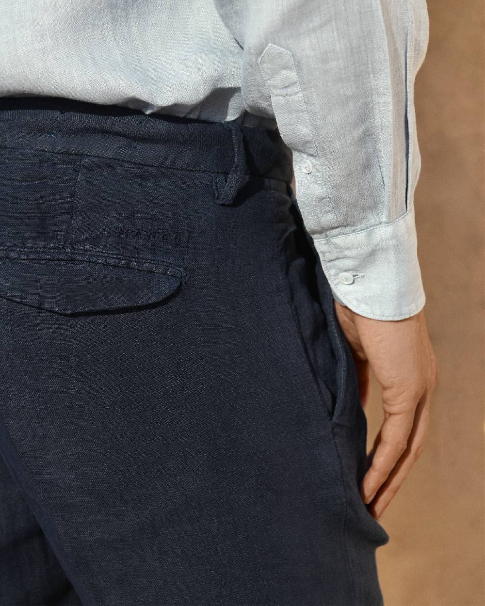 Manebí Irish Linen Savana Trousers - Night Blue 2025