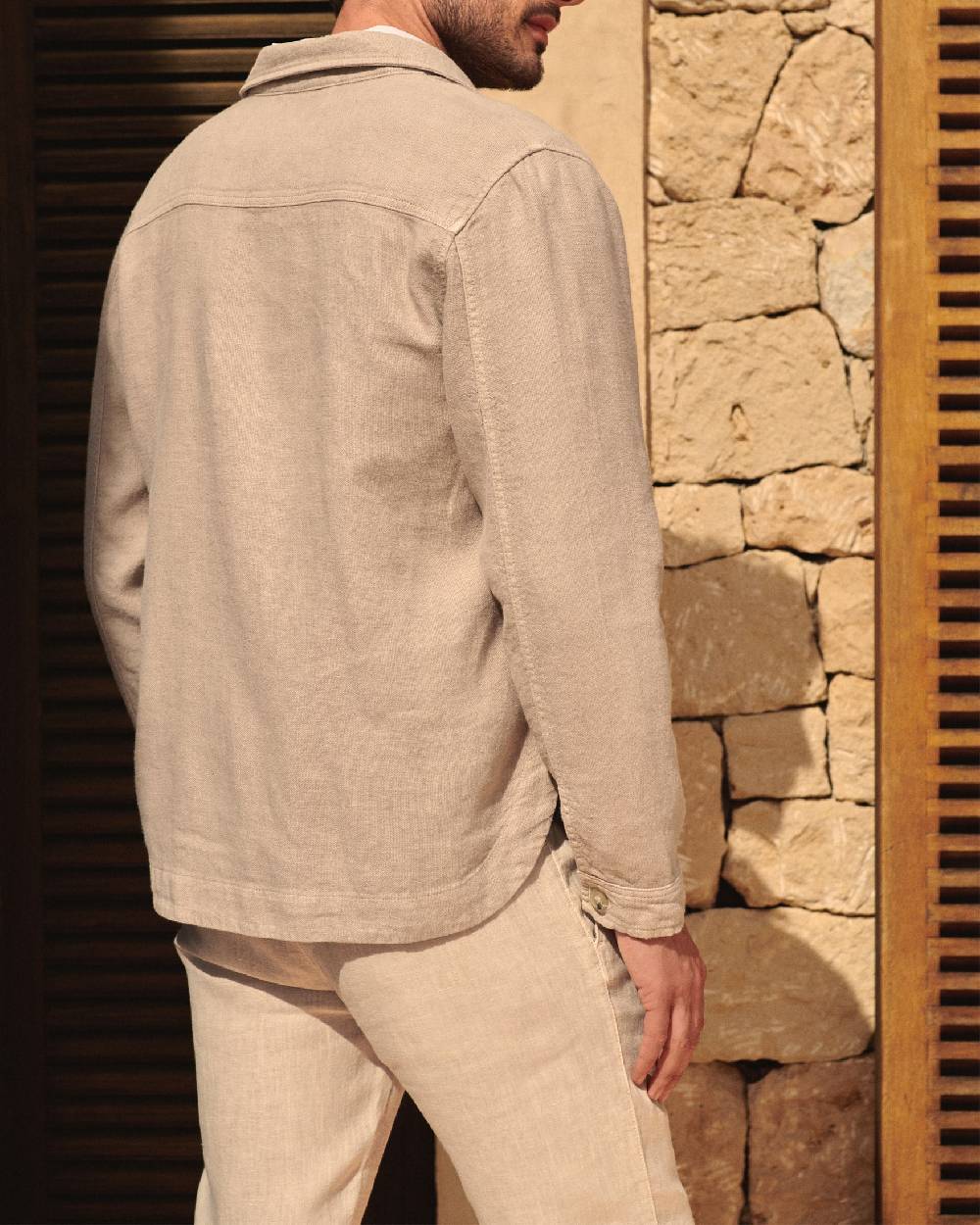 Manebí Linen Sahara Over Jacket - Kaki Beige Italy