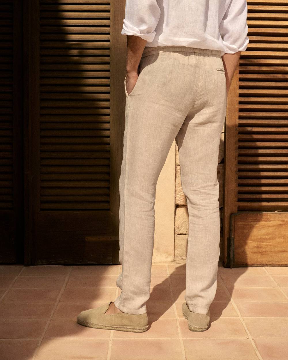 Manebí Washed Linen Venice Trousers - Kaki Beige 2025