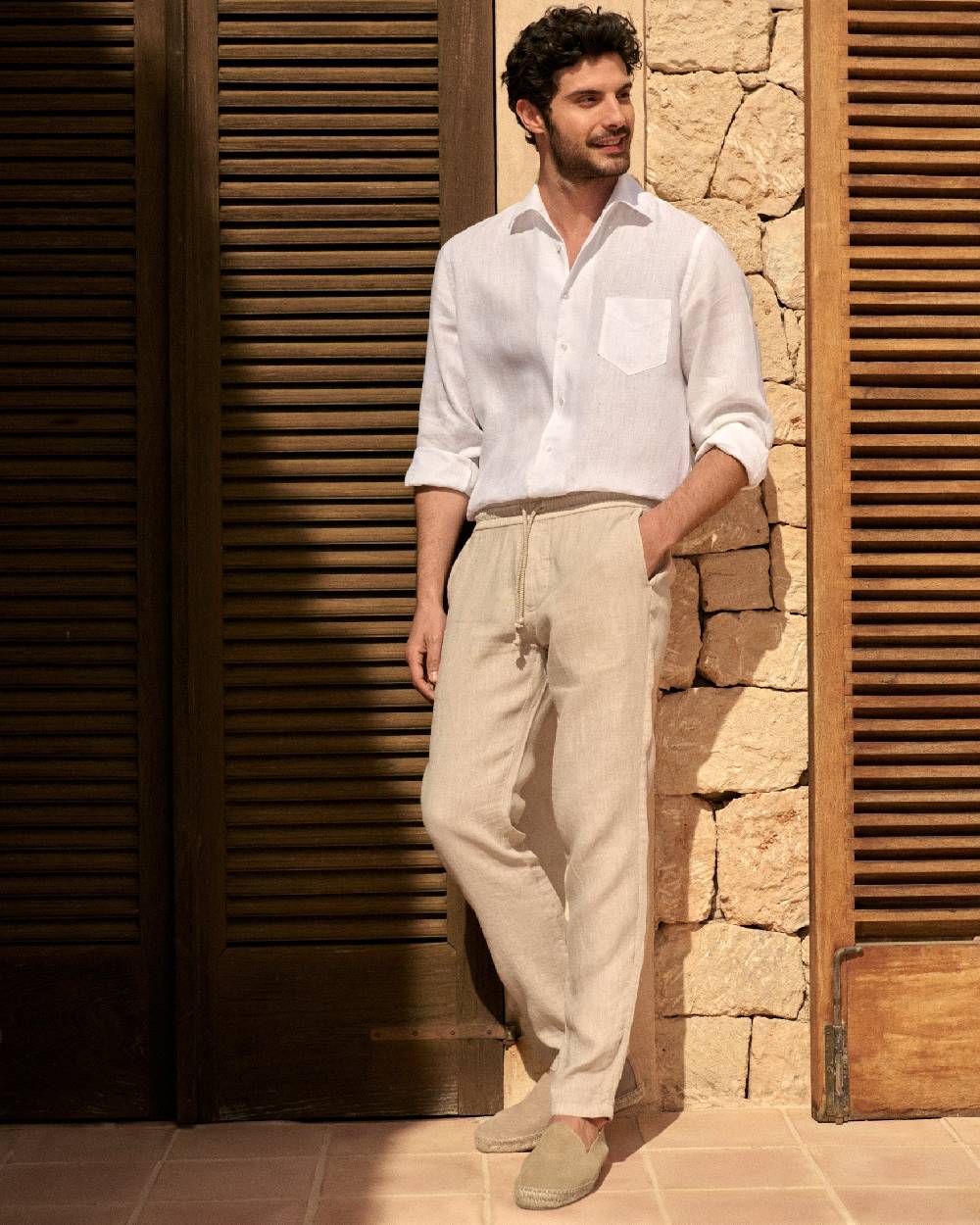Manebí Washed Linen Venice Trousers - Kaki Beige 2025