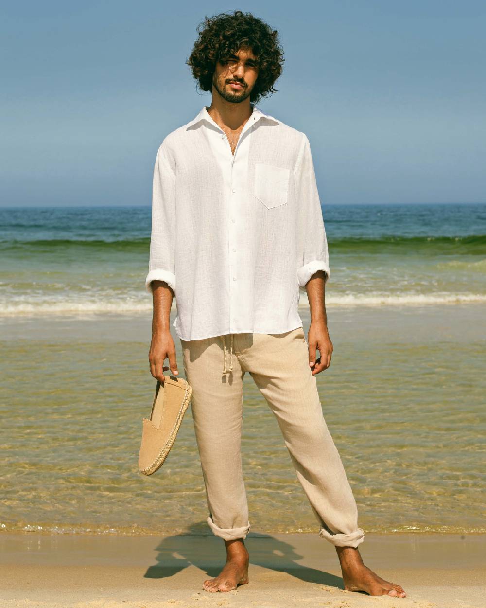 Manebí Washed Linen Venice Trousers - Kaki Beige 2025