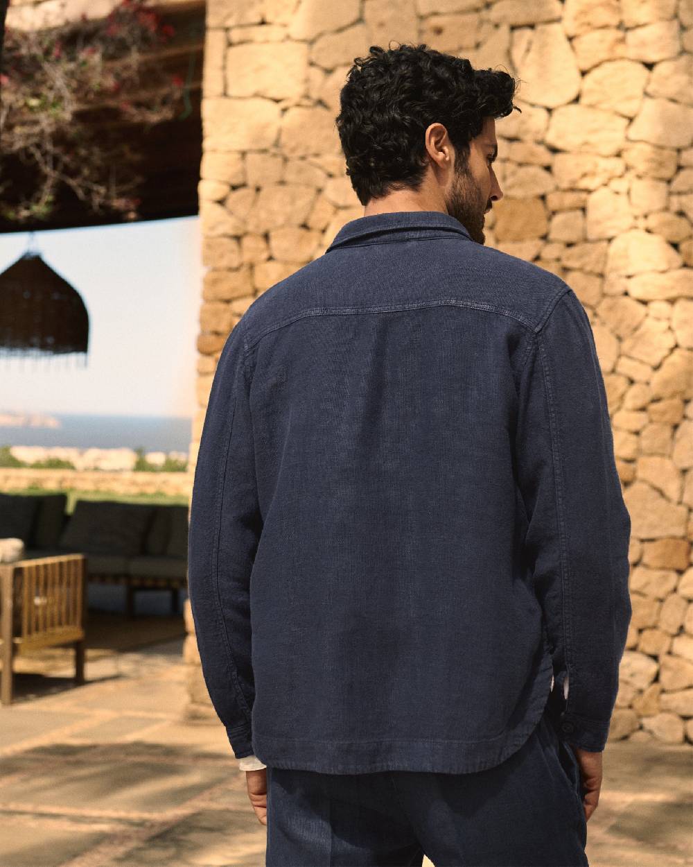 Manebí Linen Sahara Over Jacket - Night Blue In Linea