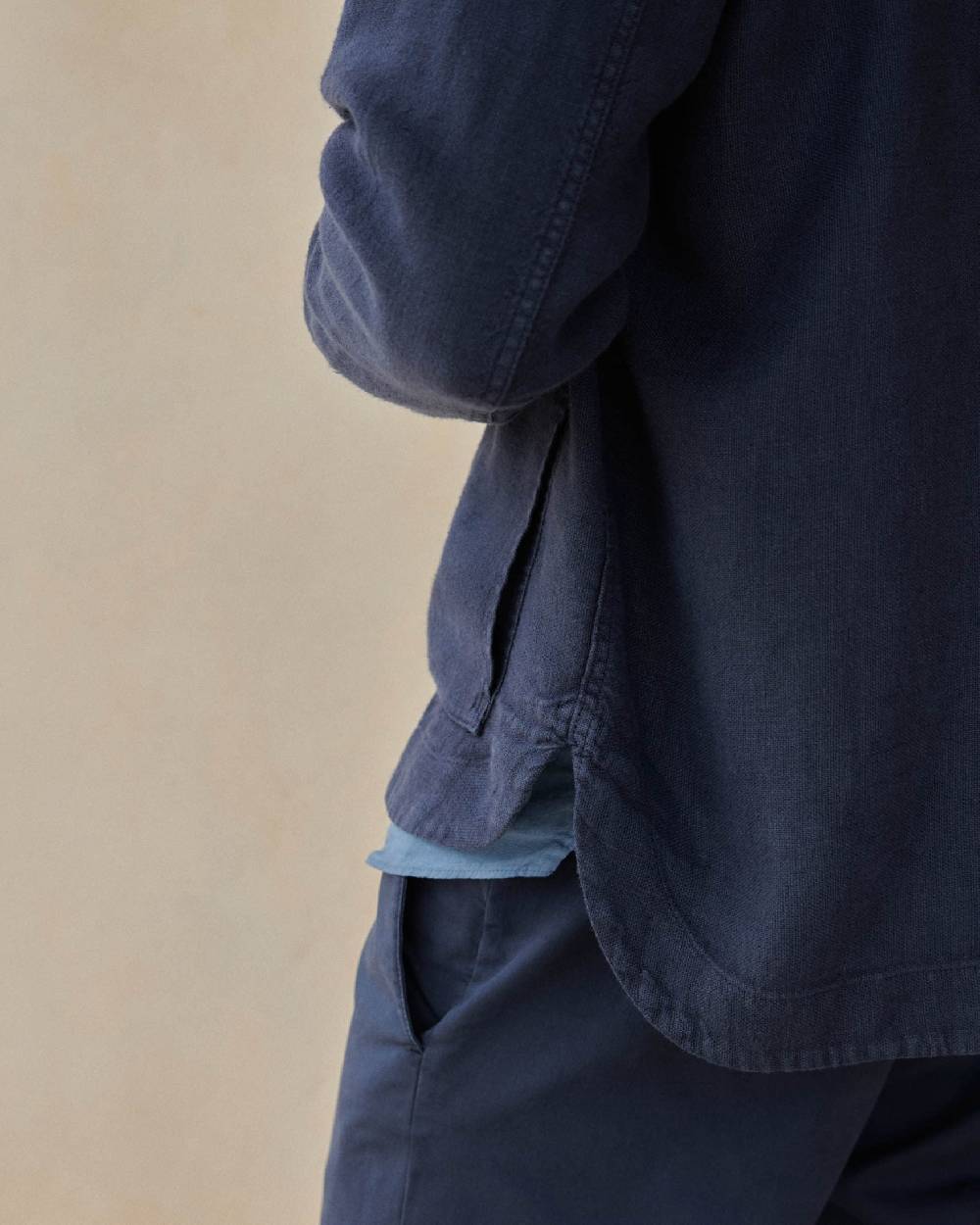 Manebí Linen Sahara Over Jacket - Night Blue In Linea