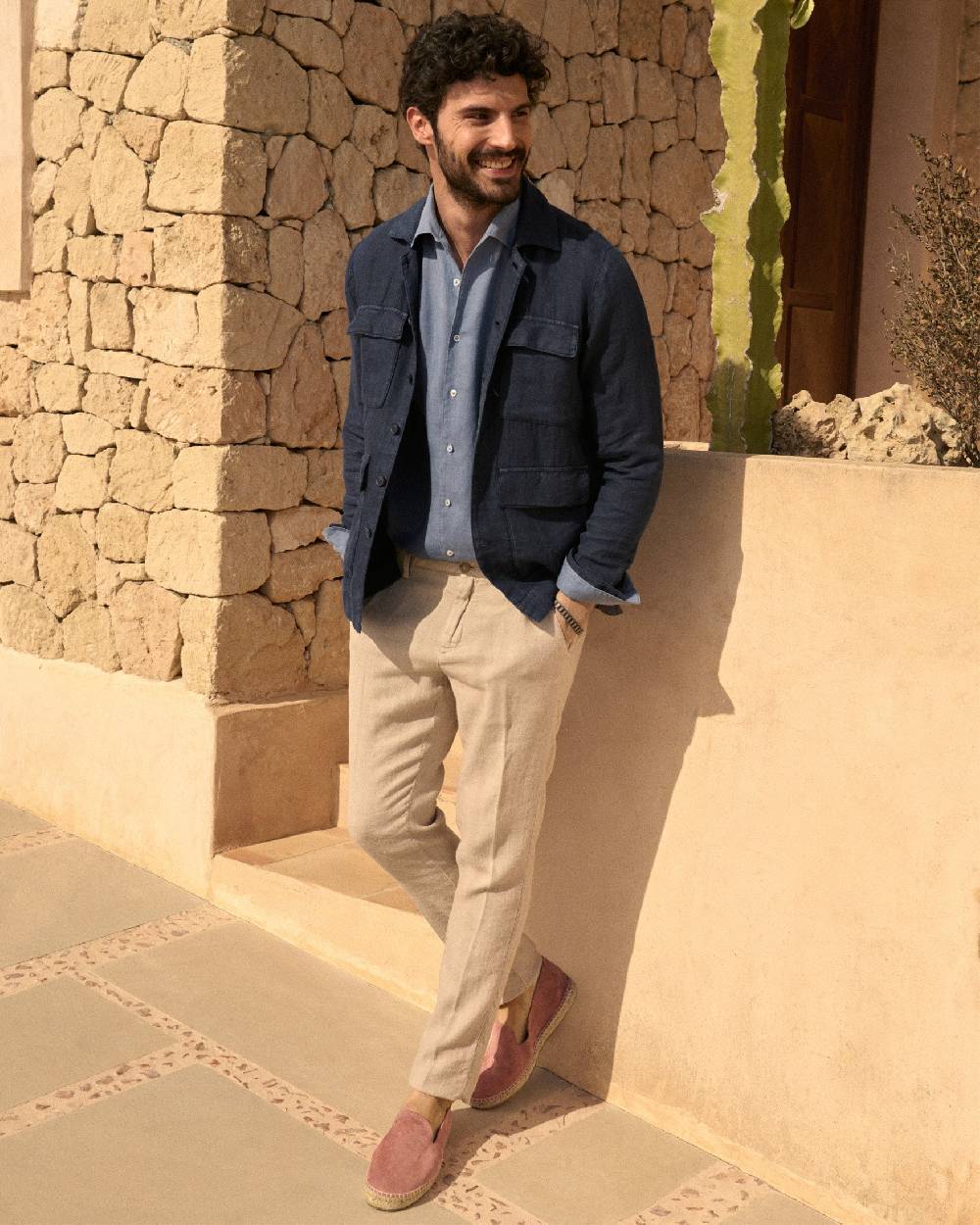 Manebí Woven Linen Milano Trousers - Kaki Beige Soddisfazione Garantita