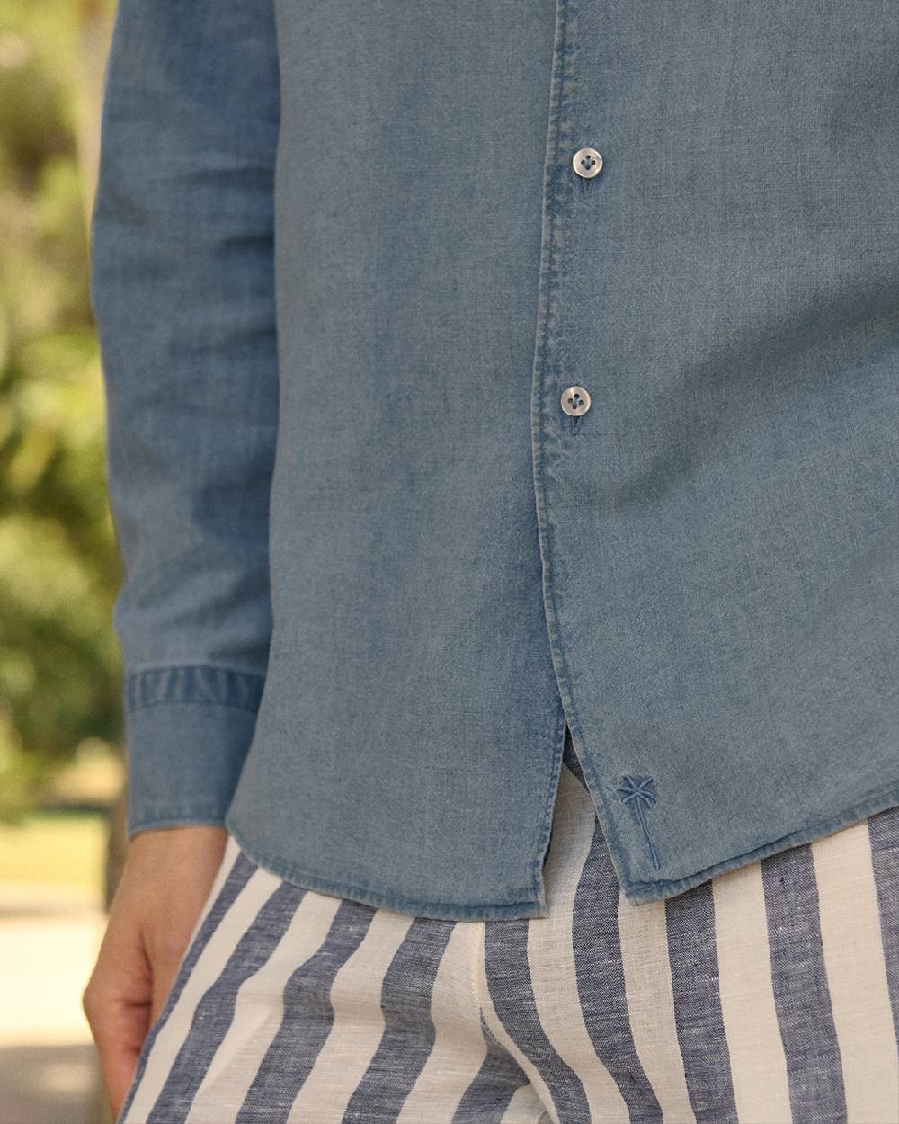 Manebí Lenim: Linen Denim|Panama Shirt Acquista Ora