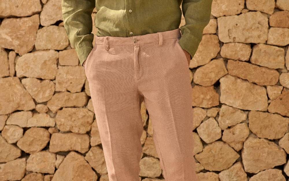 Manebí Woven Linen Milano Trousers - Spanish Villa Consegna Veloce