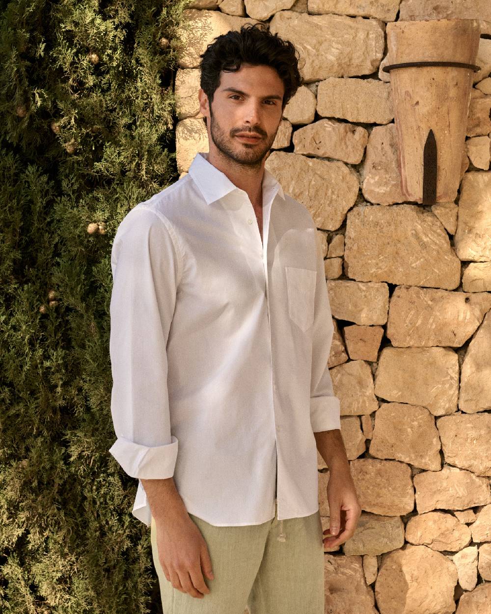 Manebí Poplin Panama Shirt - Off White Affare Del Giorno