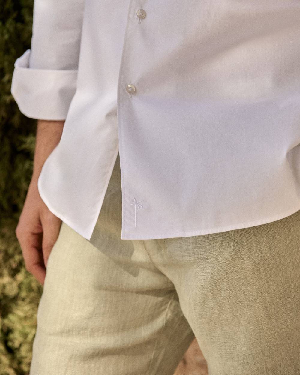 Manebí Poplin Panama Shirt - Off White Affare Del Giorno