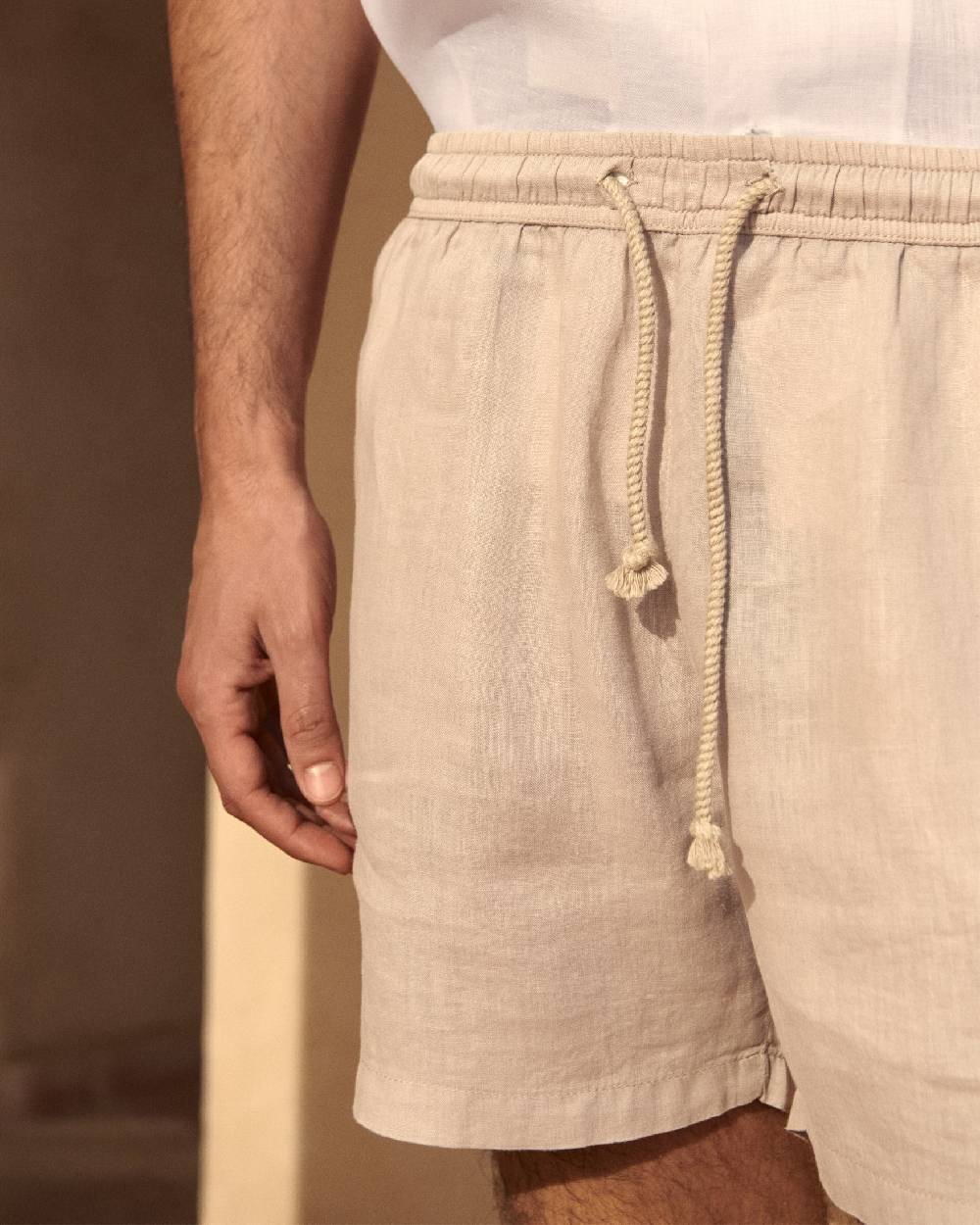 Manebí Light Linen Malibu Shorts - Kaki Beige Sottocosto