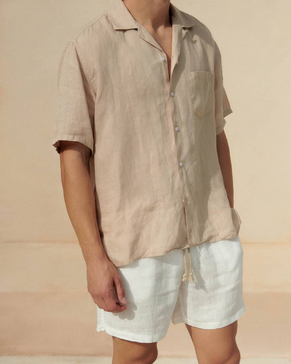 Manebí Washed Linen Malibu Shorts - White Officina