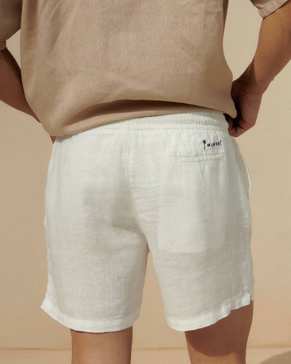 Manebí Washed Linen Malibu Shorts - White Officina
