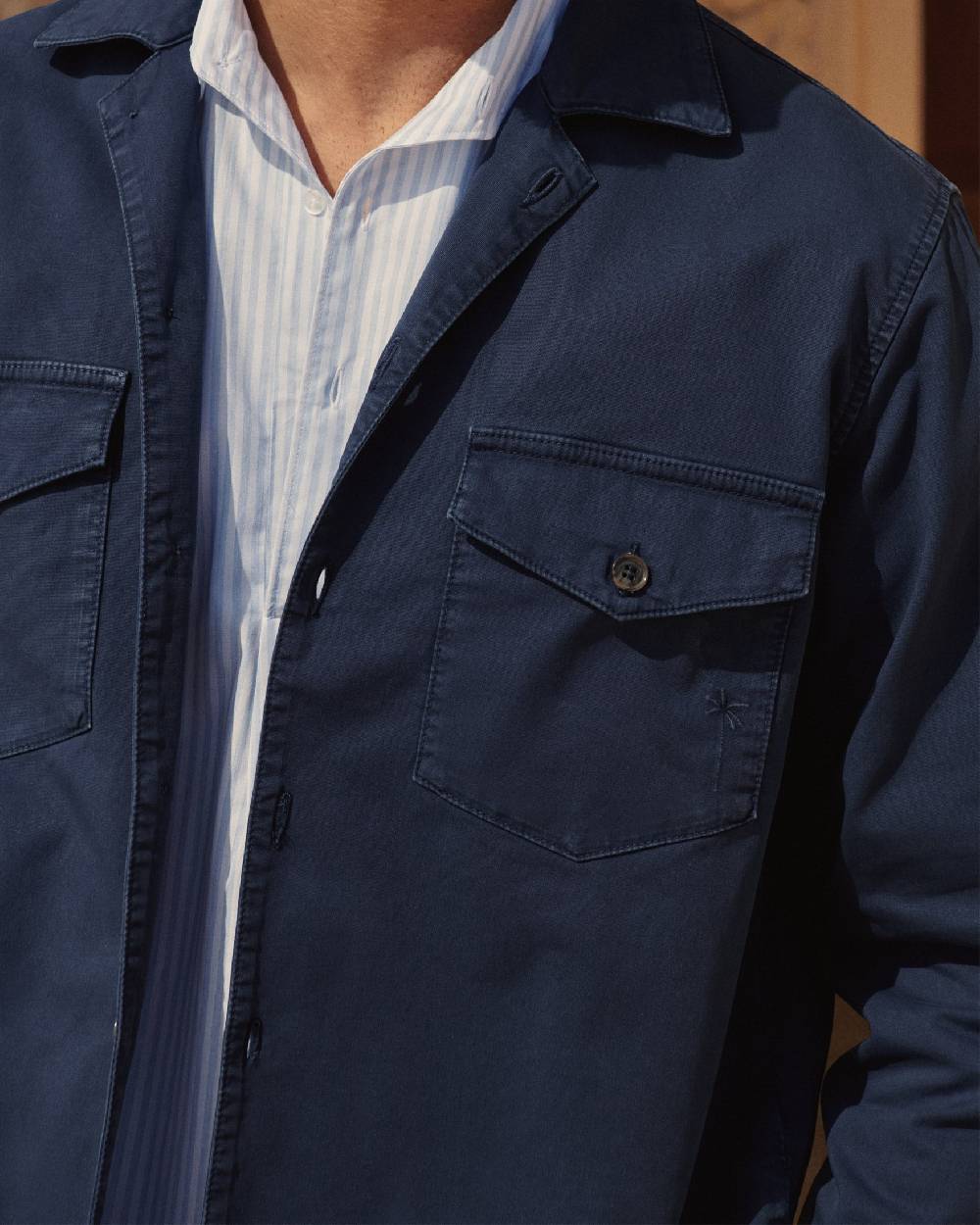 Manebí Stonewashed Cotton|Santa Fe Field Jacket - Embroidered Logo Night Blue Outlet
