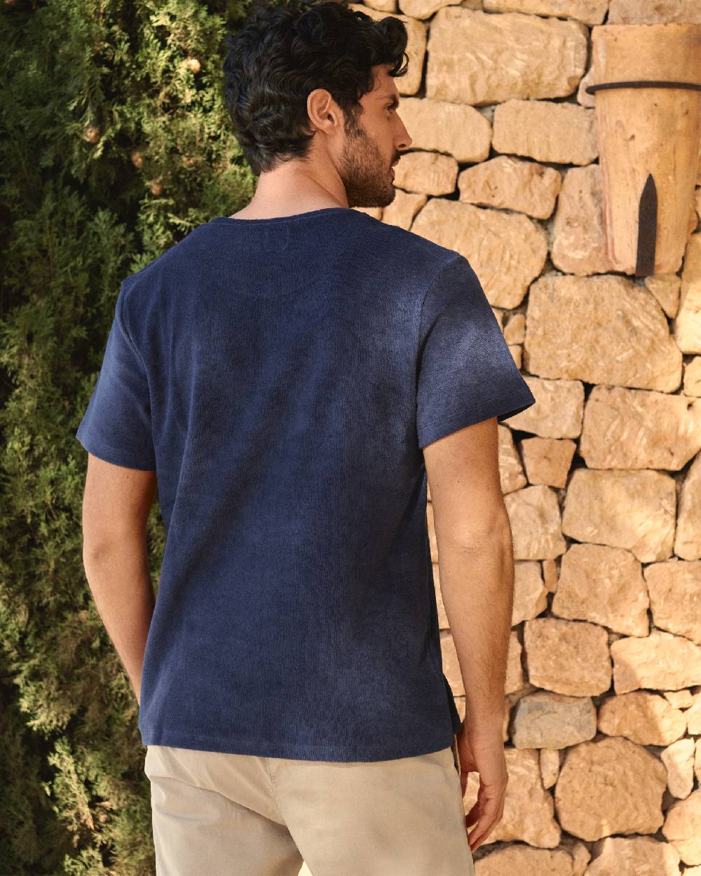 Manebí Organic Terry Cotton Emilio T-Shirt - Navy Hotsell