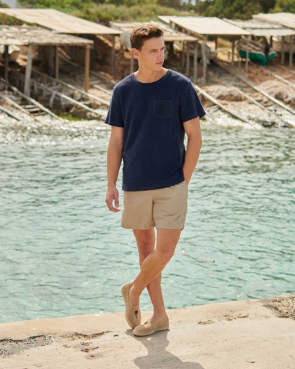 Manebí Organic Terry Cotton Emilio T-Shirt - Navy Hotsell