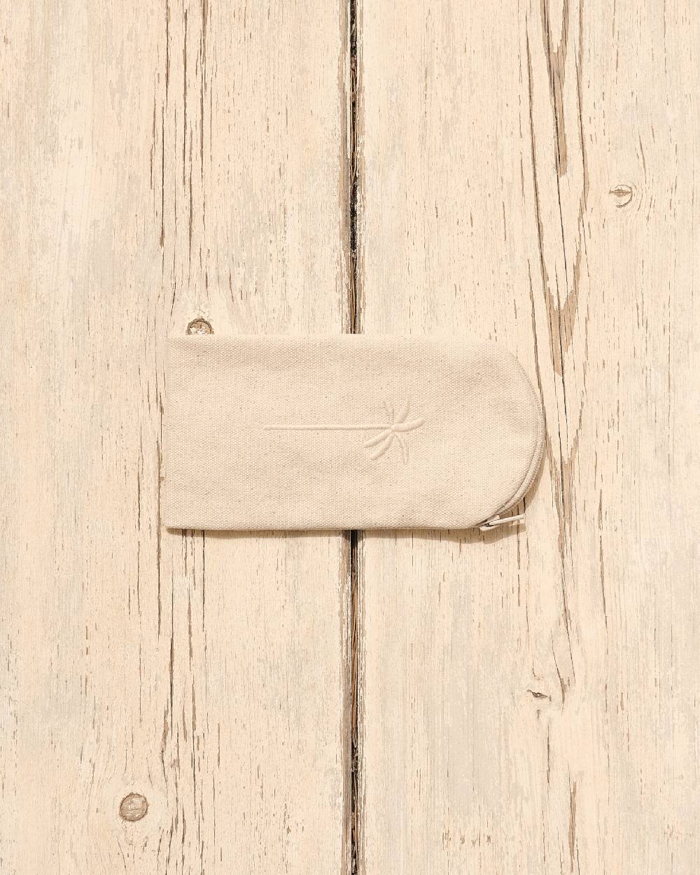 Manebí Canvas Sunglasses Case - La Havana Butter With Ecru Logo Italia