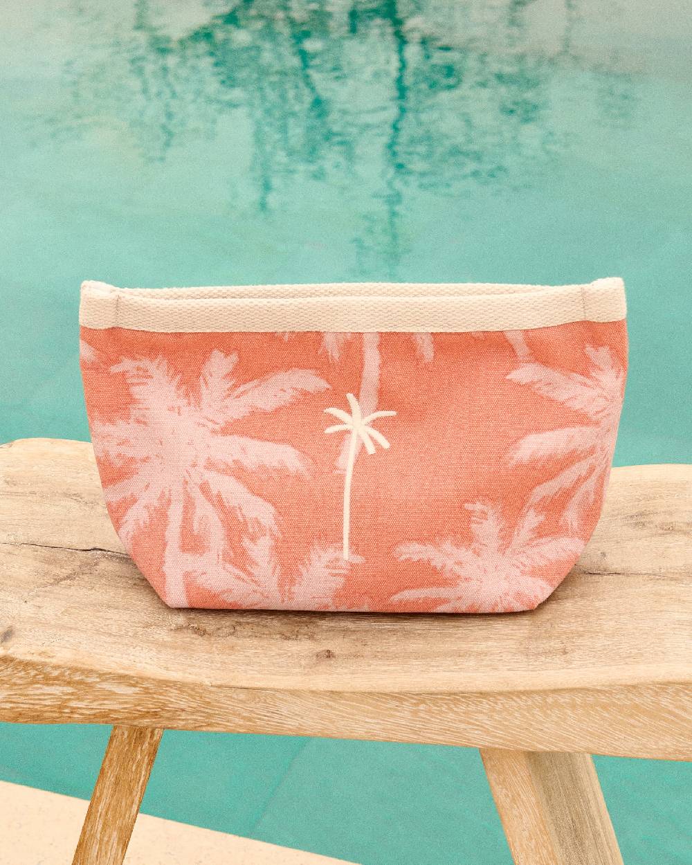 Manebí Canvas Tender2Tote - Sunbaked \u0026 Cream Pink Maxi Palm Nuovo