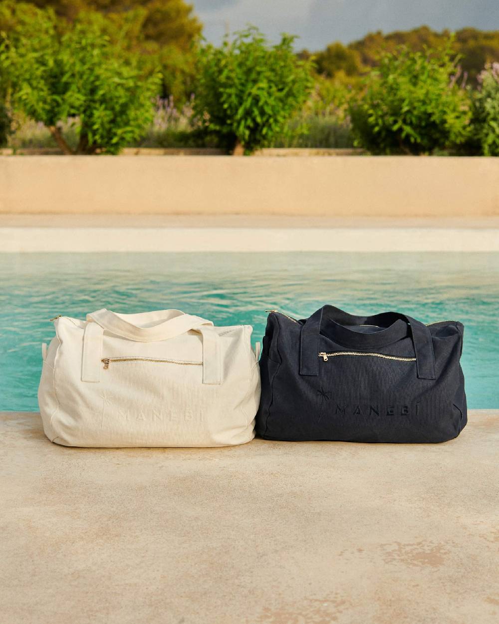 Manebí Canvas Weekend Bag - La Havana White Spedizione Gratuita